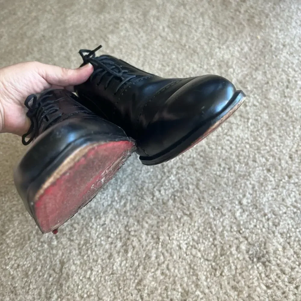 Magnanni made in Spain black Oxford shoes preppy office luxury size 13